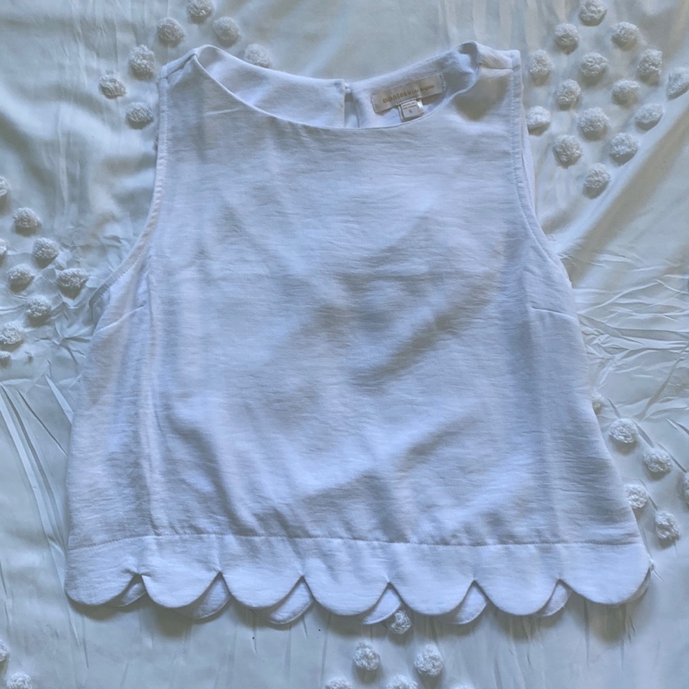 White Scalloped Top